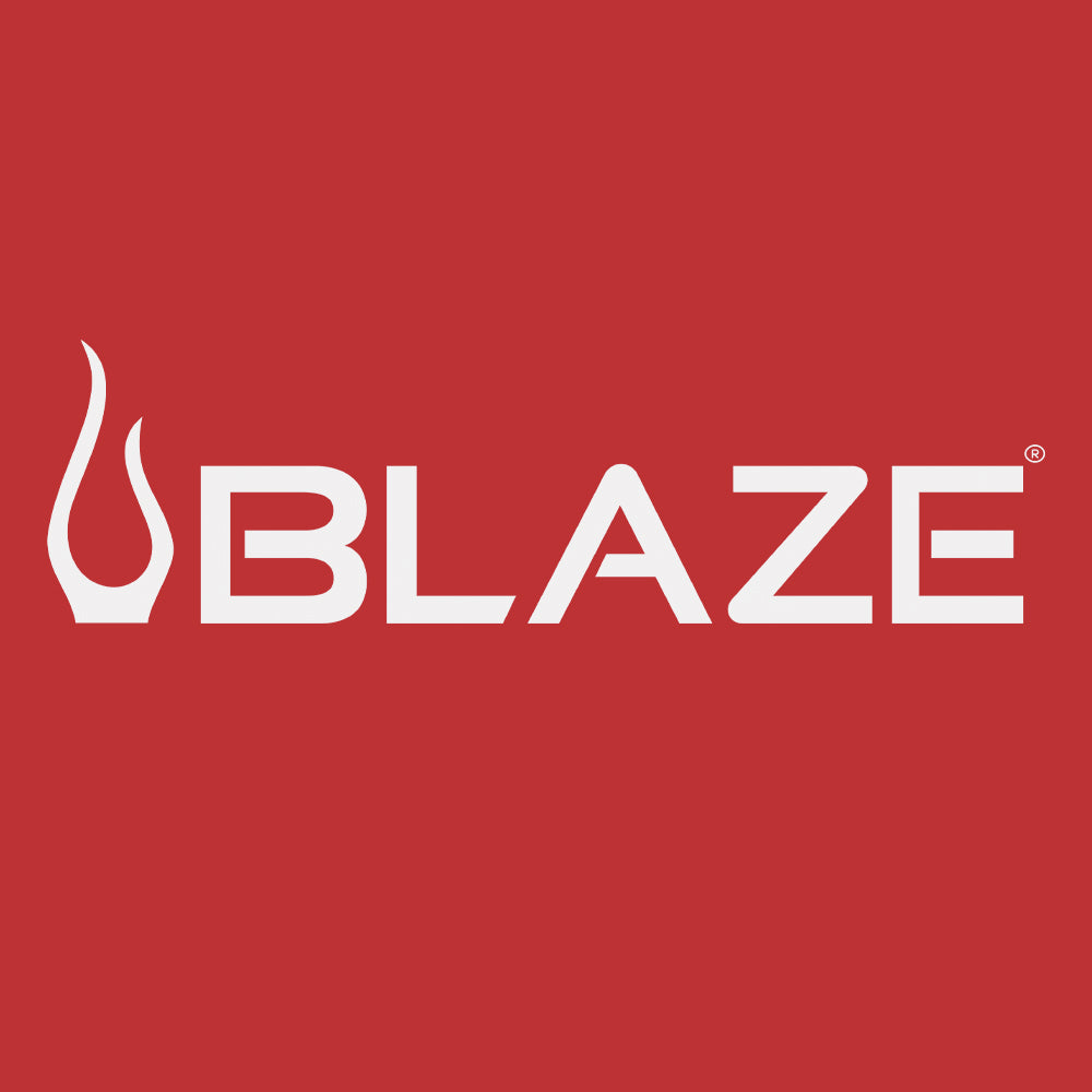 Blaze vinyl grill cover logo with flame icon