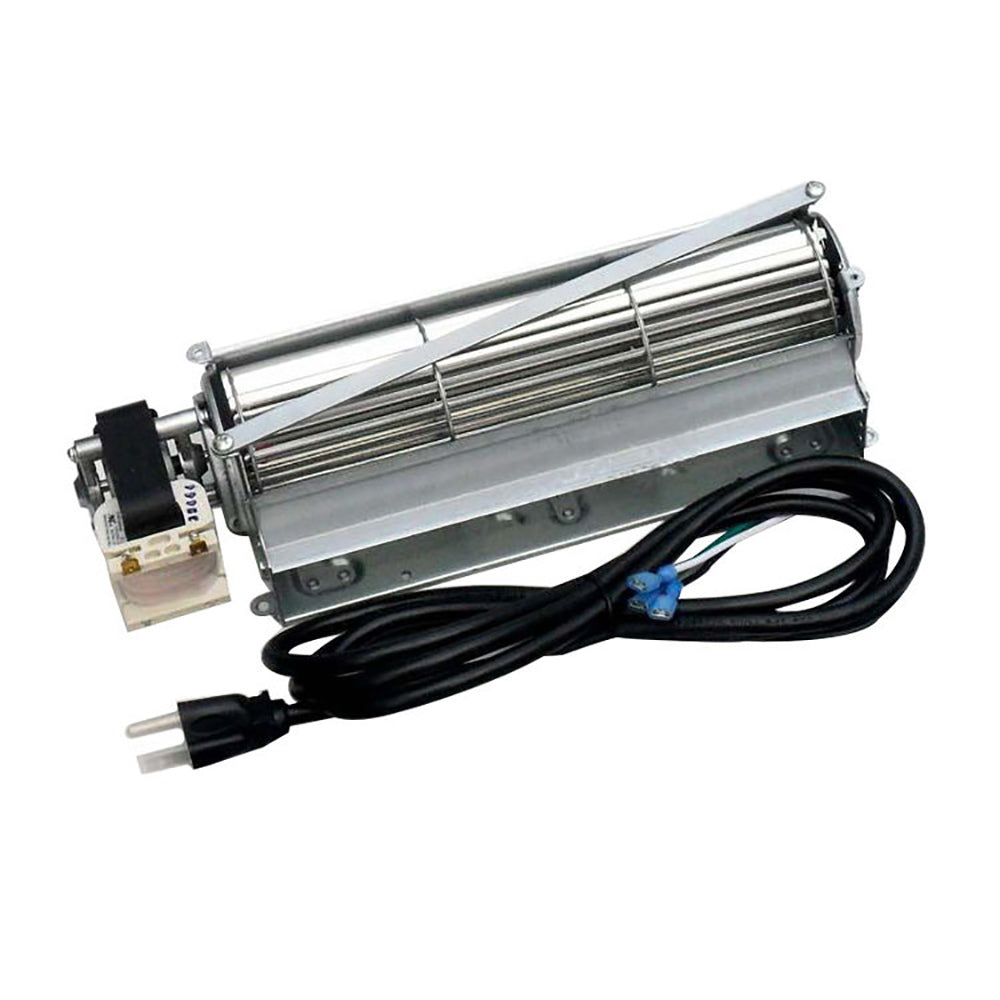 Variable thermostat blower kit with metal housing and attached power leads