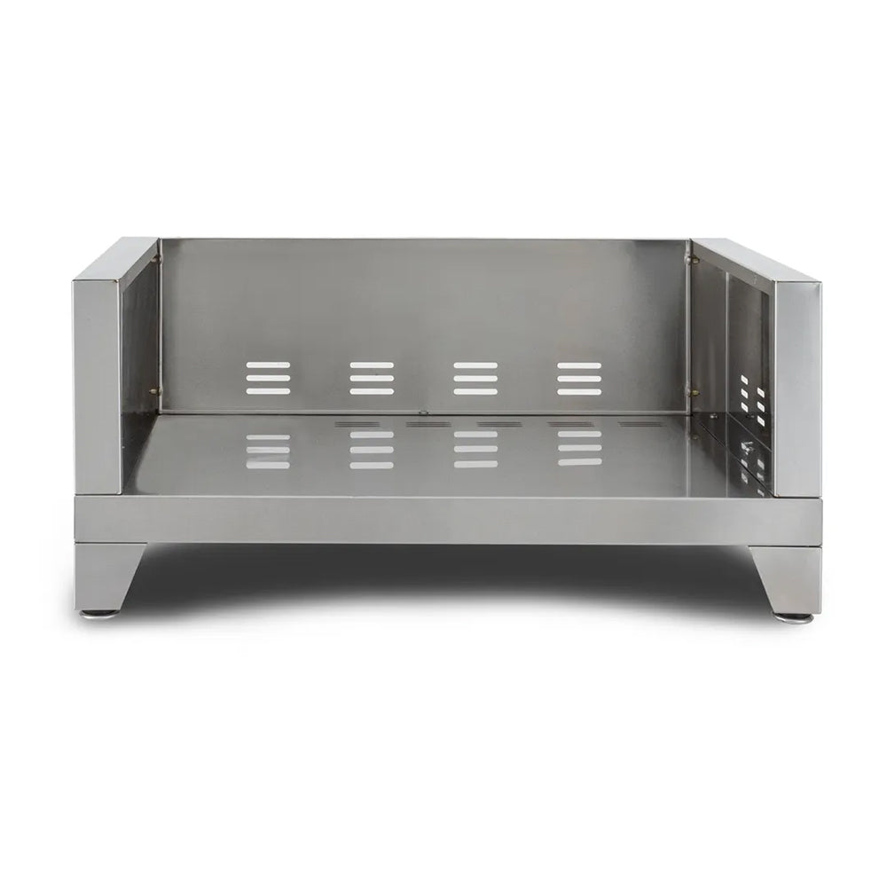 Metal table top pizza oven stand with open shelf and vented side panels