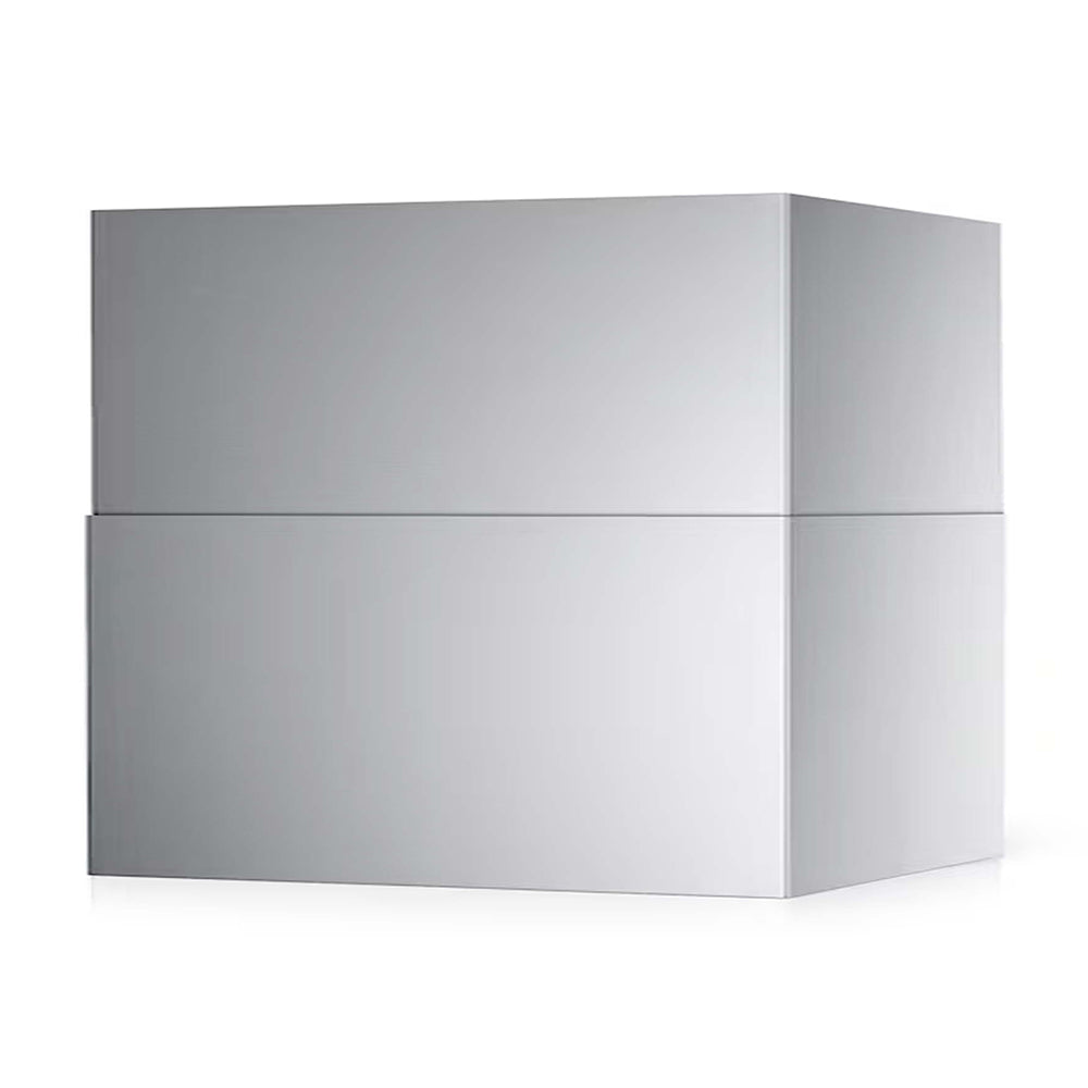 Blaze duct cover, gray metal rectangular housing for outdoor vented hood