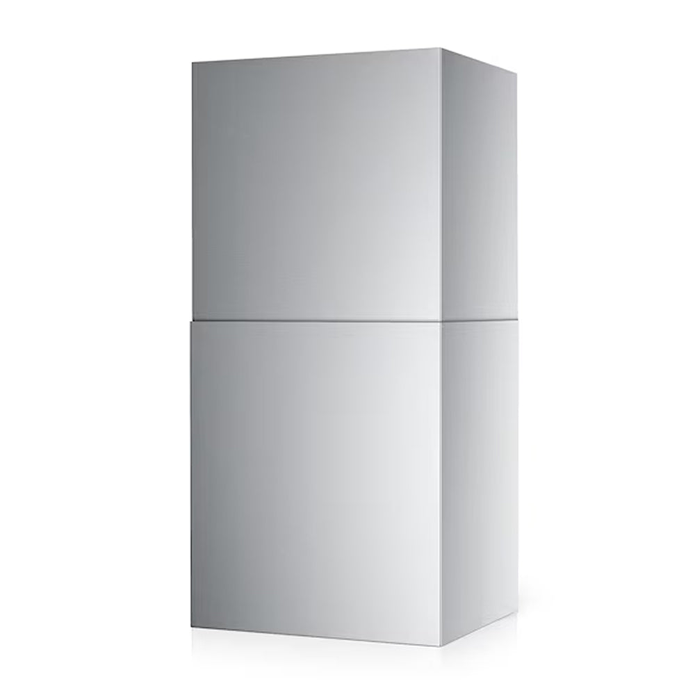 Outdoor duct cover, tall rectangular panel design in light gray
