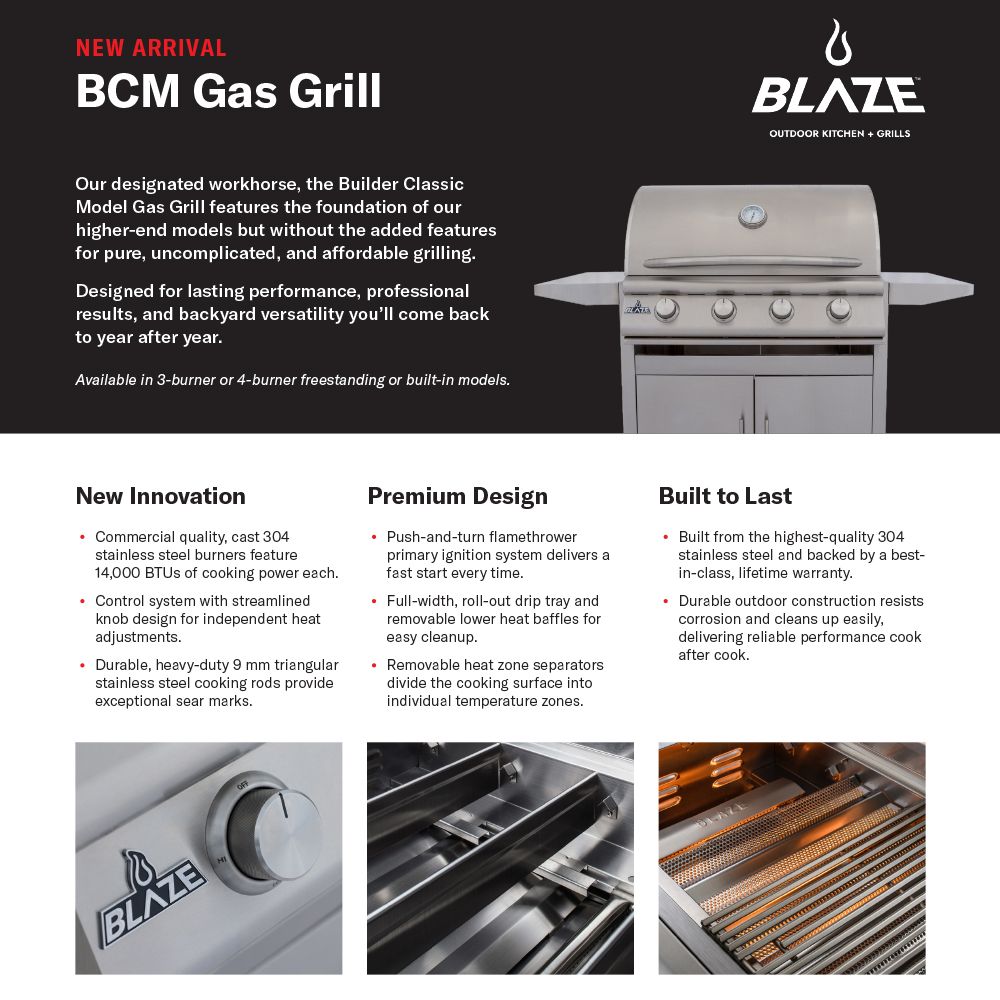 Blaze BCM 32-Inch 4-Burner Built-In Gas Grill