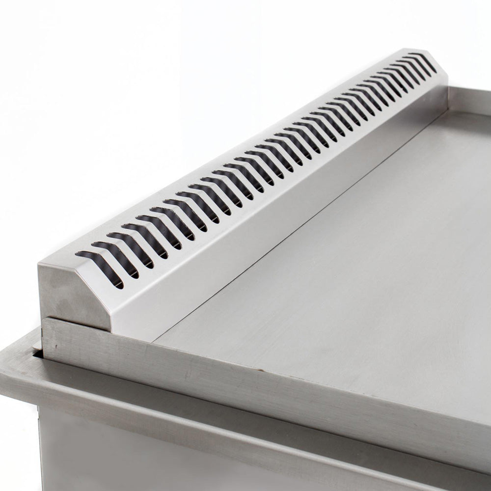 Built-in gas griddle stainless burner manifold with long vent slots