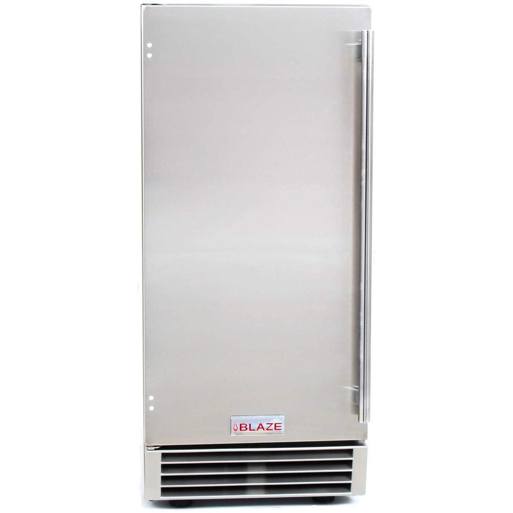 Outdoor ice maker with stainless door and bottom air vent grille