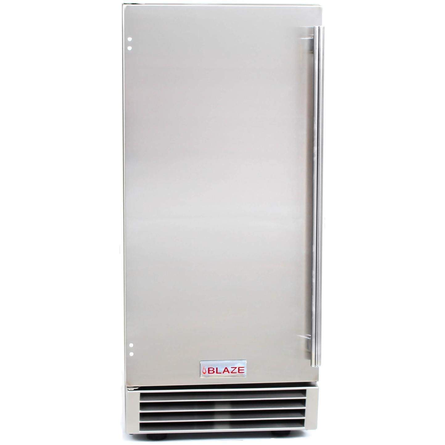 Outdoor ice maker with stainless door and bottom air vent grille