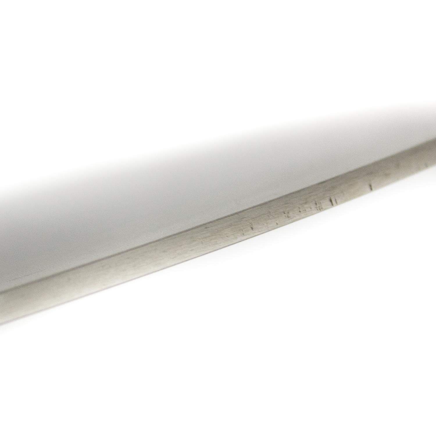 Stainless steel cooking plate edge with smooth brushed finish