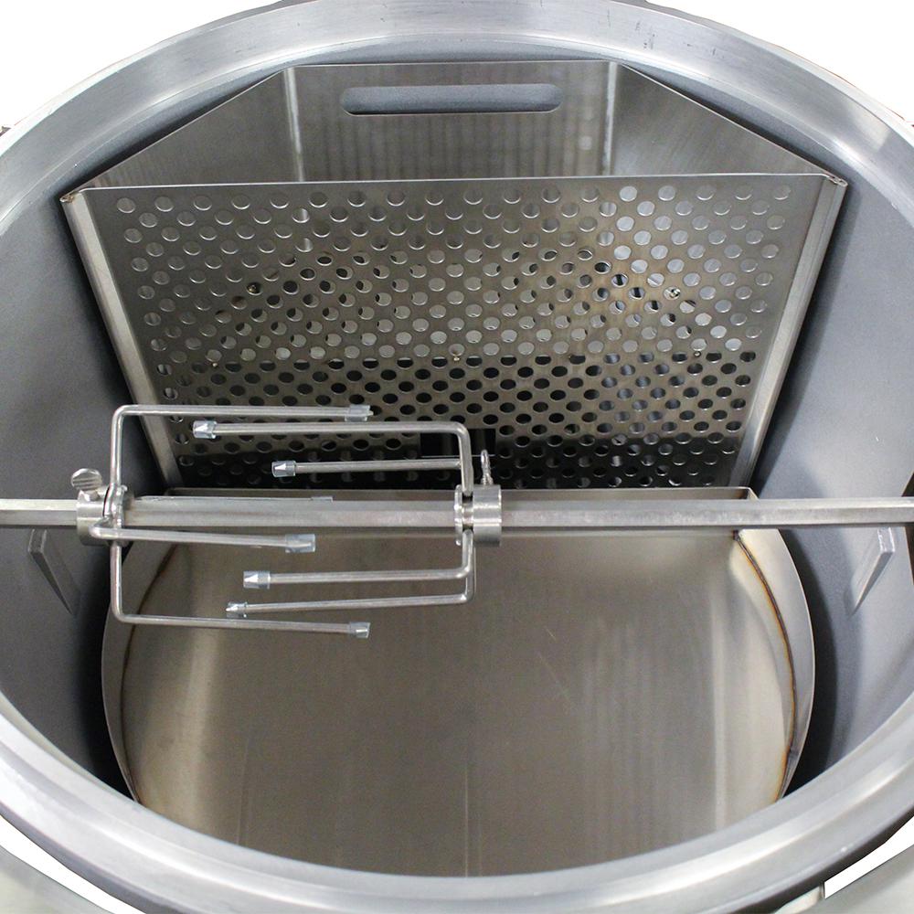 Stainless steel indirect cooking system insert with perforated shield and mounting bracket