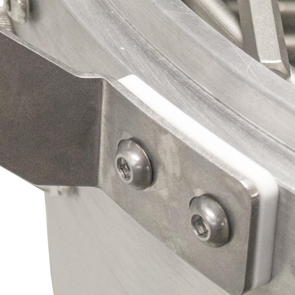 Stainless steel grill handle mounting bracket with screws and flat bar