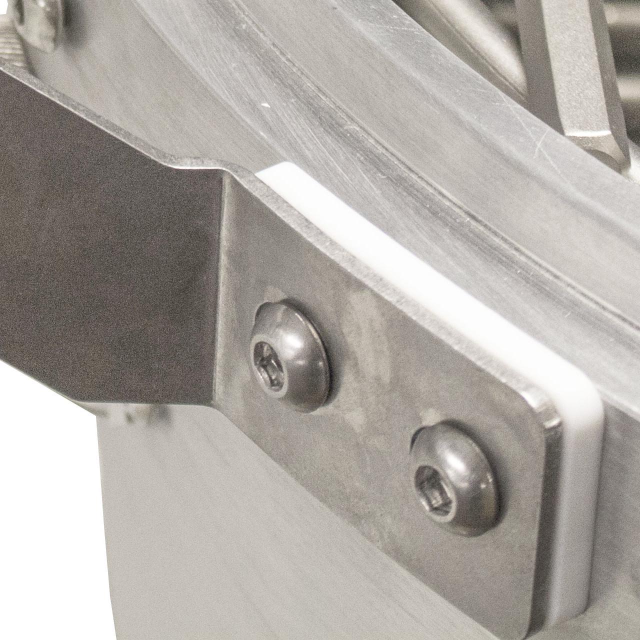 Stainless steel grill handle mounting bracket with screws and flat bar
