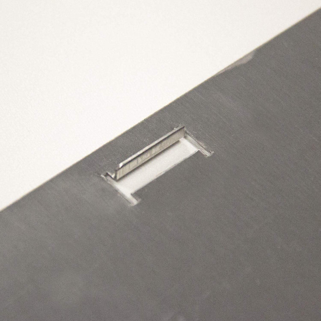Stainless steel mounting bracket slot for propane tank hole cover