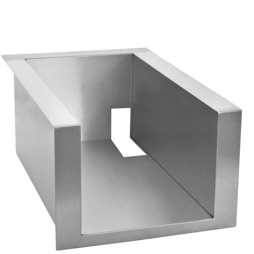 Rectangular metal display stand with open center cutout