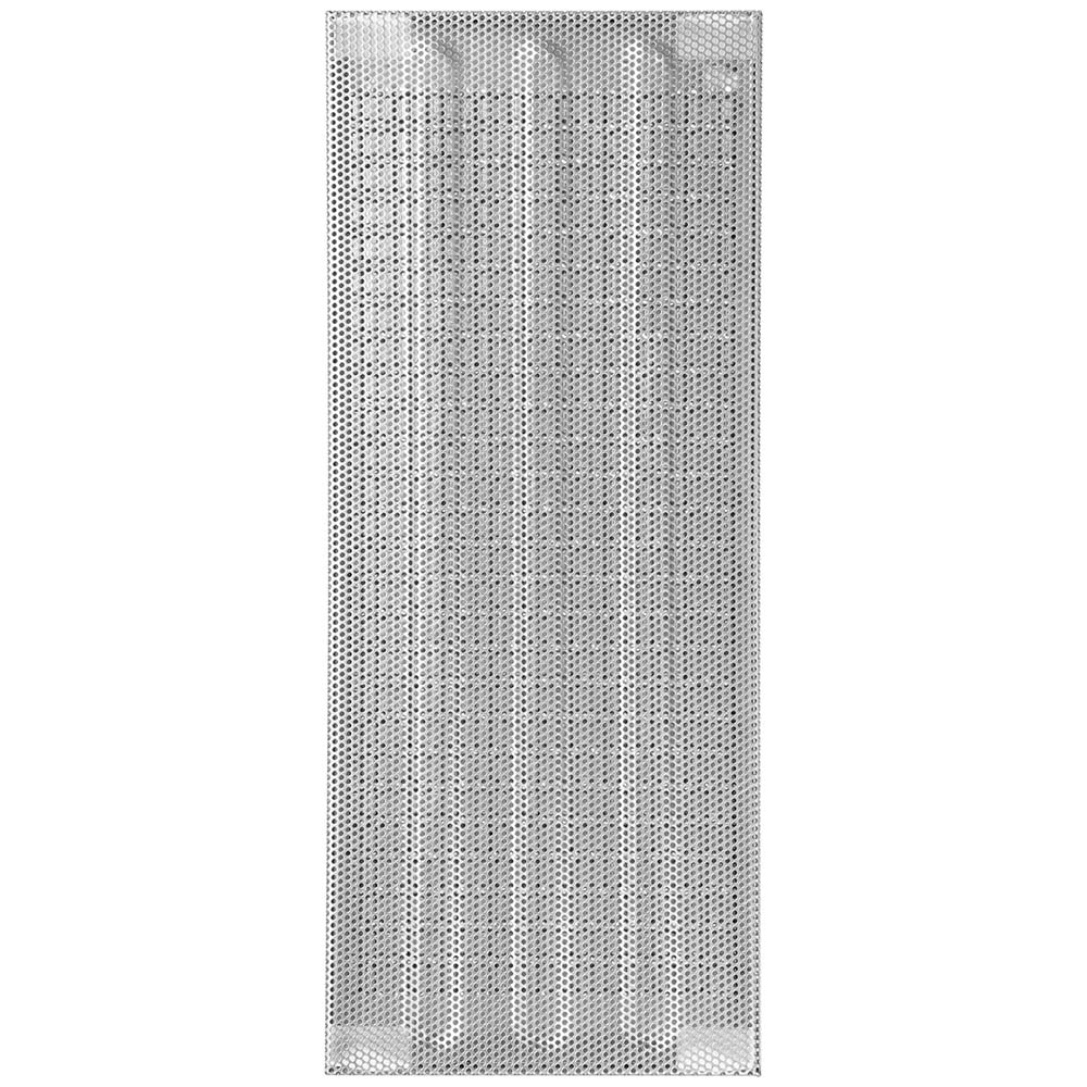 Perforated metal flame tamer panel with grid holes