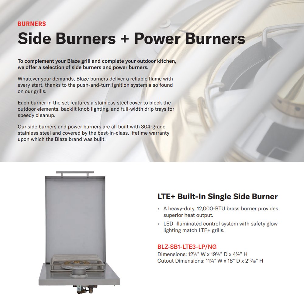 Blaze LTE+ Built-In Single Side Burner