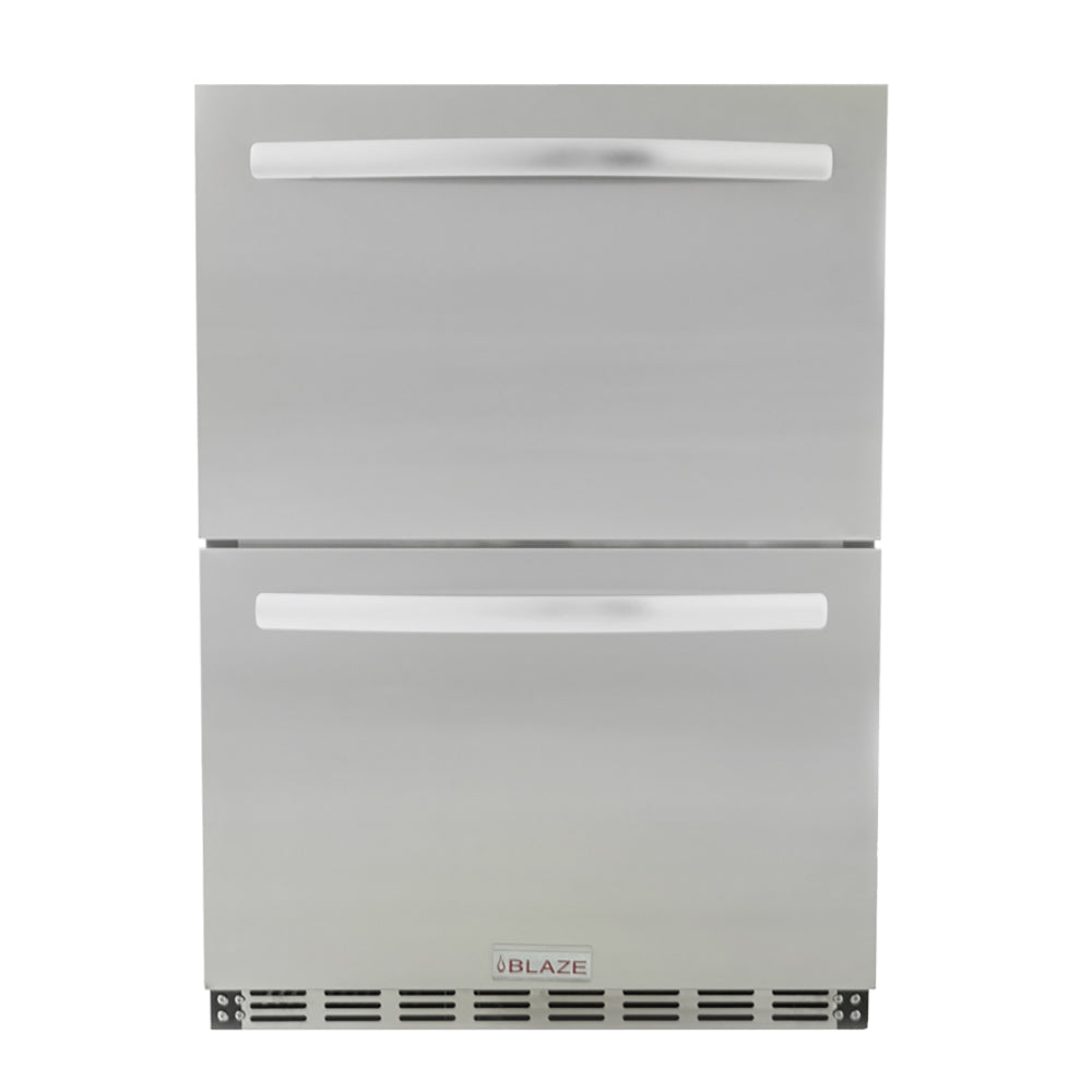 Blaze double drawer refrigerator with two front drawers, stainless finish