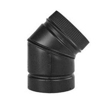 7-inch 45-degree gas stove elbow pipe fitting, black