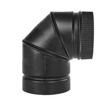 7-inch 90-degree elbow gas stove vent fitting, black