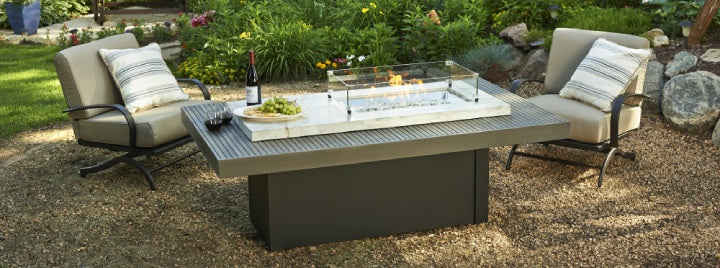 The Outdoor GreatRoom Company Rectangular Glass Wind Guard for CF-1224 Burner, 28.5x15.5-Inch