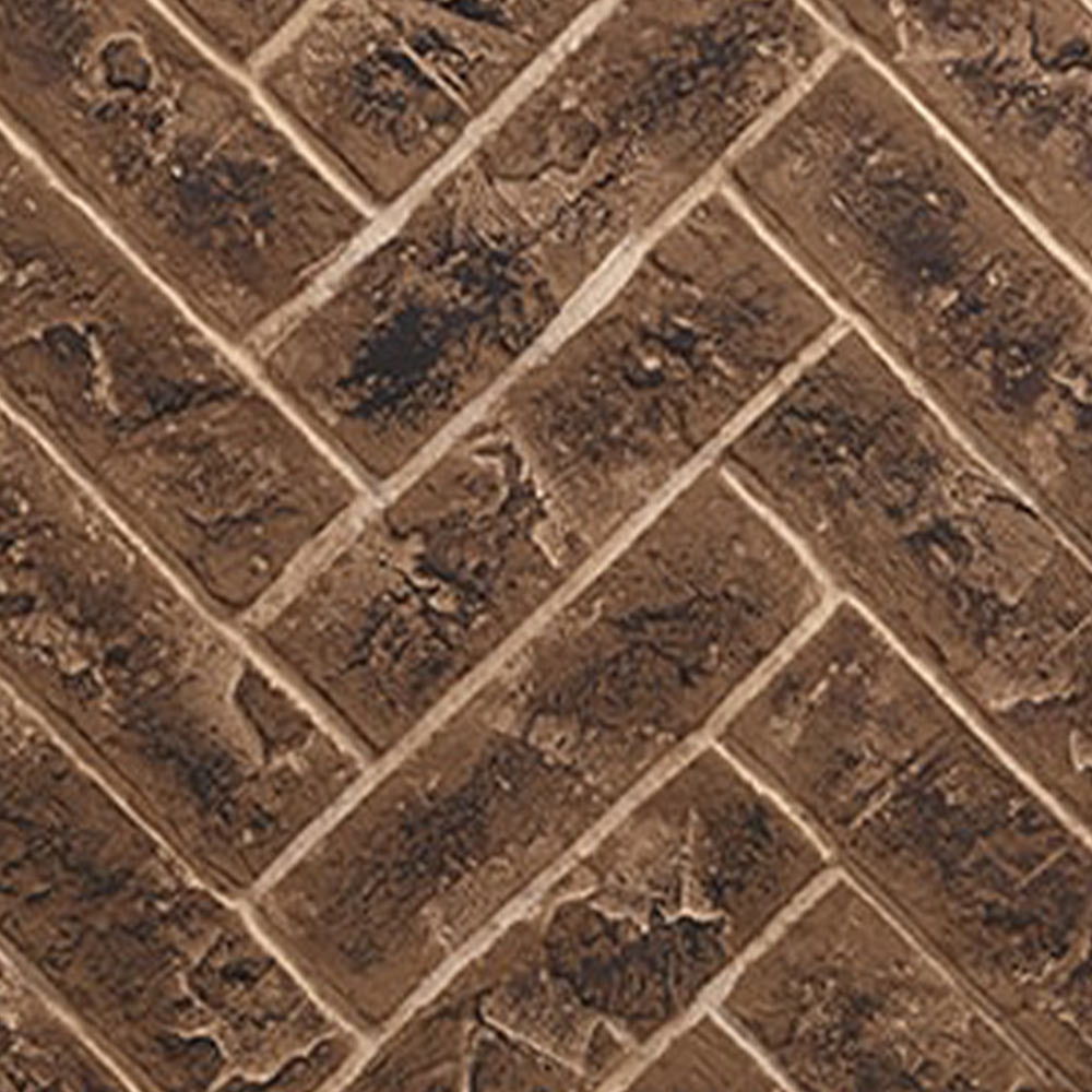 Tavern brown herringbone interior panel with textured brick pattern
