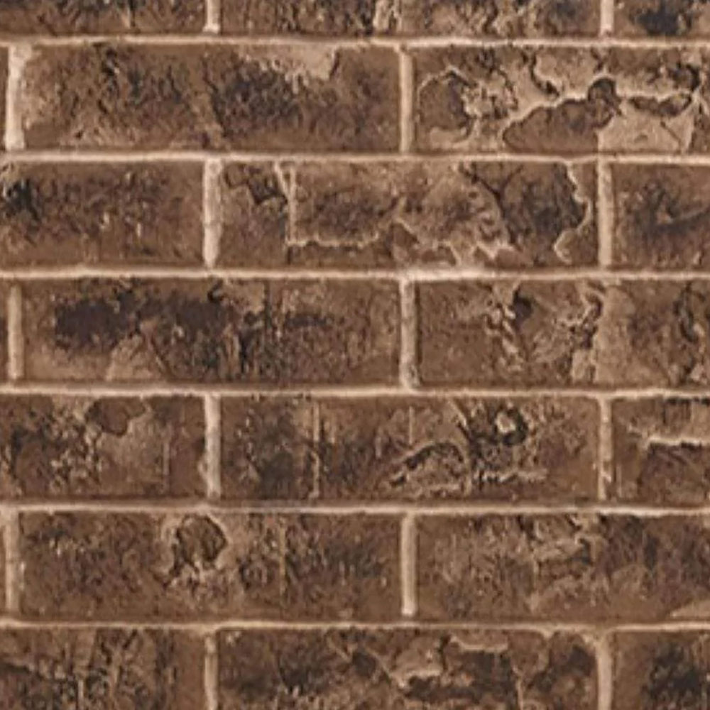 Stacked brick interior panel in tavern brown, close-up brick texture pattern
