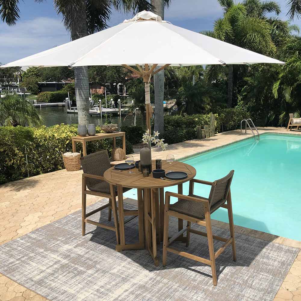 Royal Teak Collection BTDL Round Drop Leaf Teak Bar Table