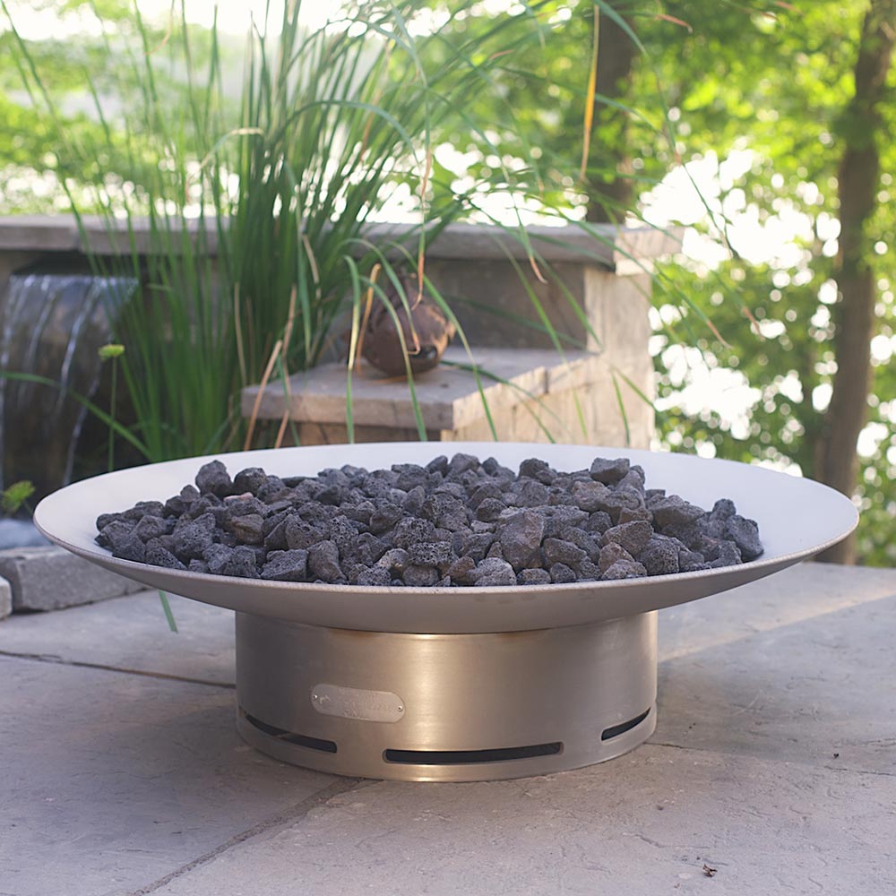 Fire Pit Art Bella Vita 34-Inch Stainless Steel Gas Fire Pit