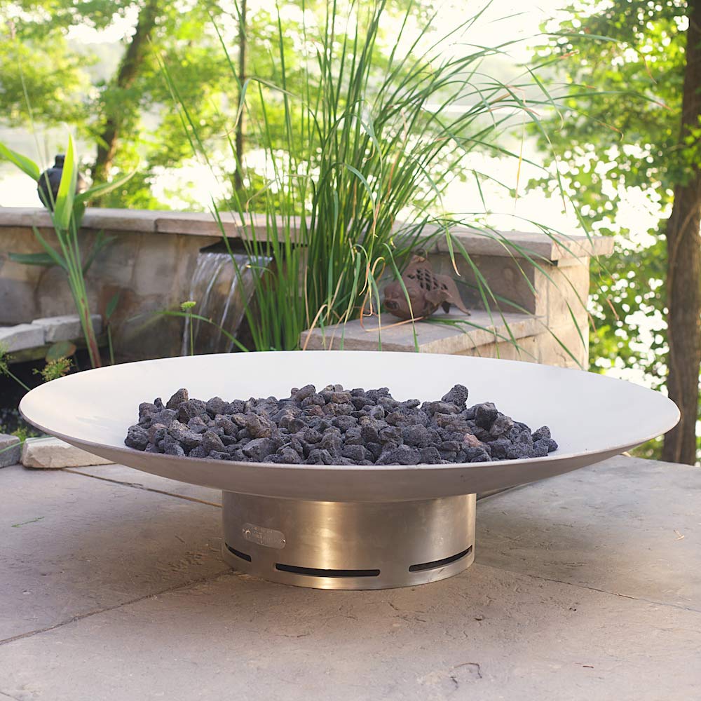 Fire Pit Art Bella Vita 34-Inch Stainless Steel Gas Fire Pit