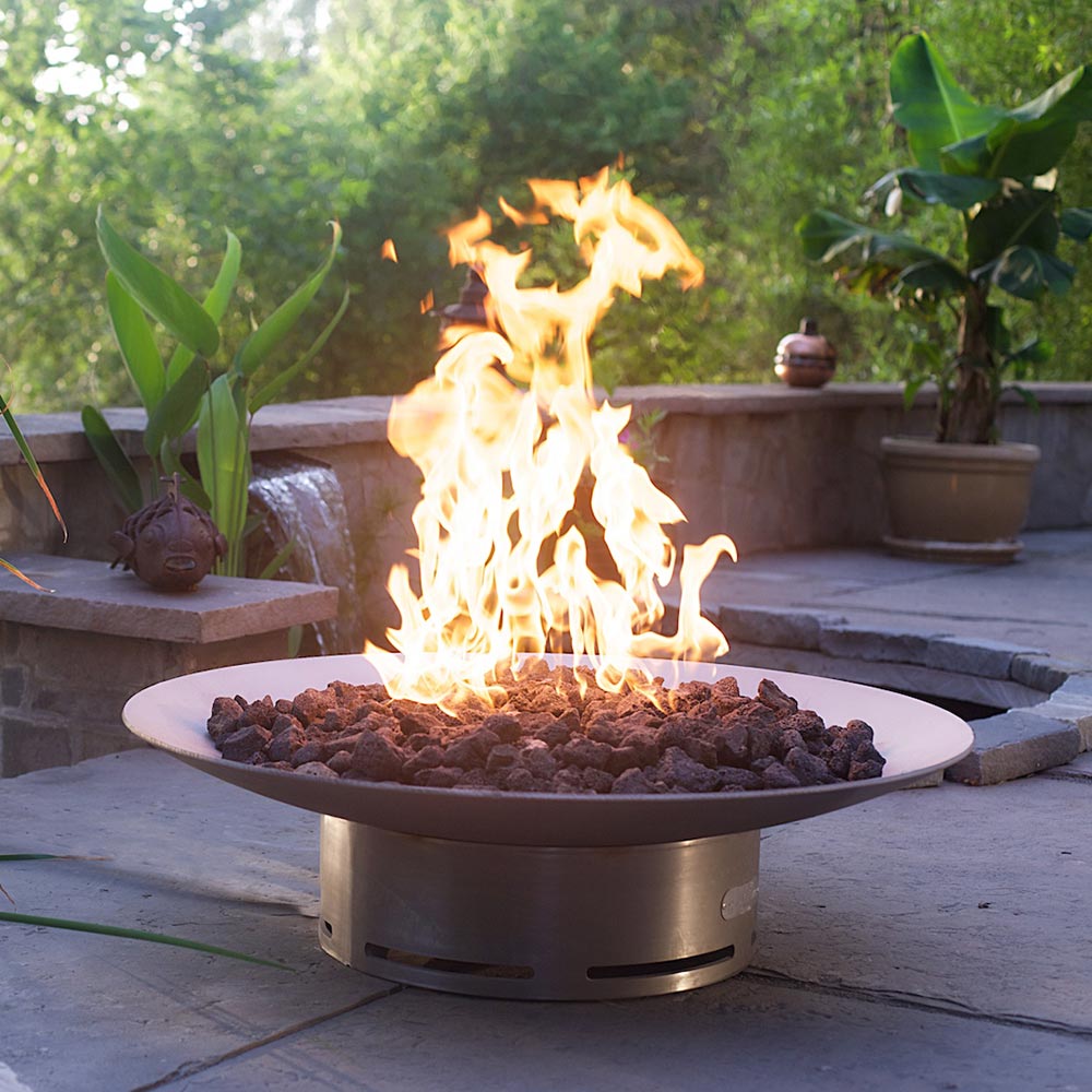 Fire Pit Art Bella Vita 34-Inch Stainless Steel Gas Fire Pit