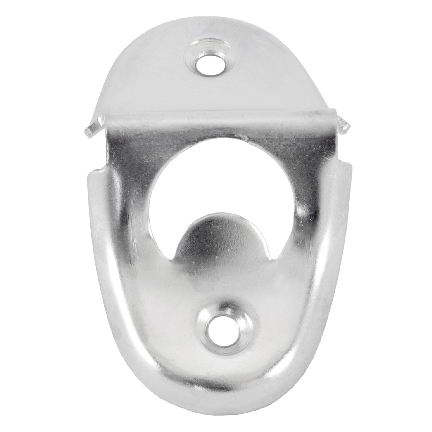 Stainless steel bottle opener, oval shape with two mounting holes