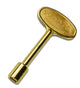 Dante universal valve key, brass finish with embossed oval head