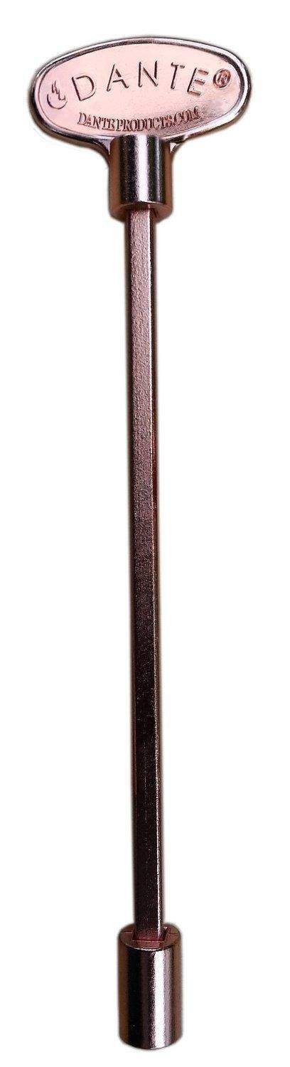 Universal valve key in copper finish, long metal stem with end caps