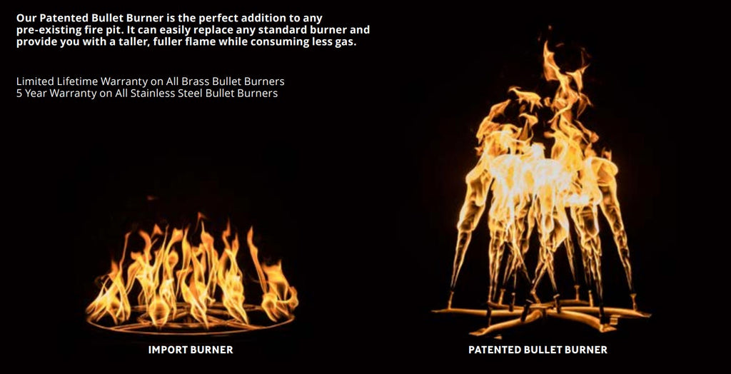 The Outdoor Plus Brass Bullet Triple S Gas Fire Pit Burner
