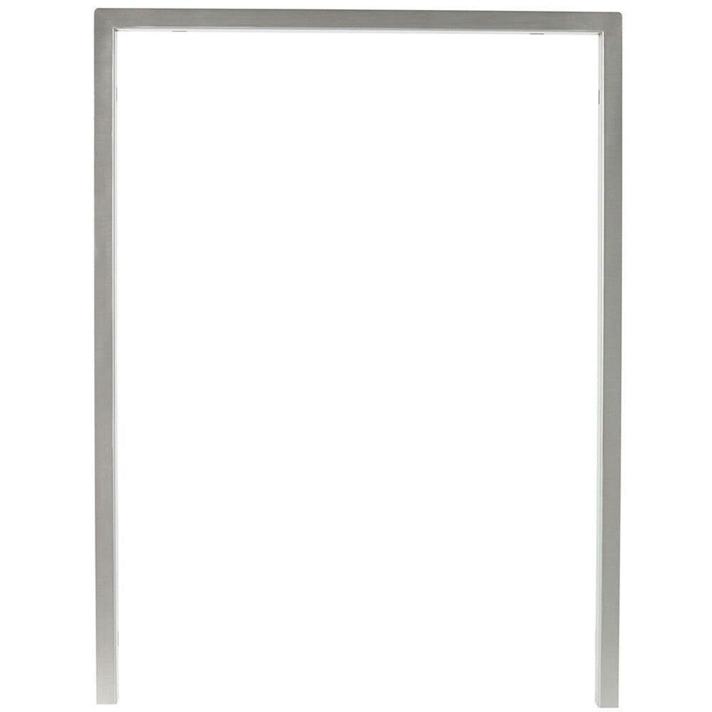 Stainless steel 24-inch refrigerator trim kit with rectangular frame