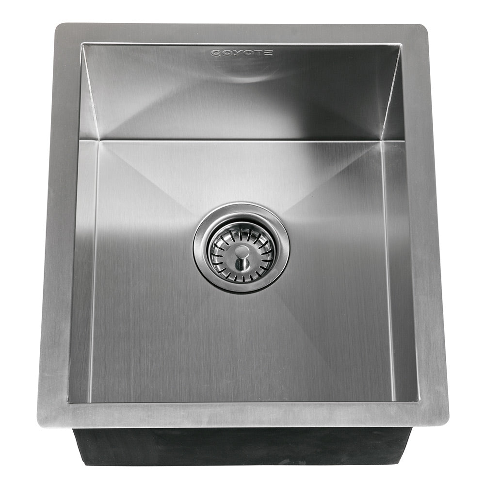 Universal-mount stainless steel drop-in sink with circular drain opening