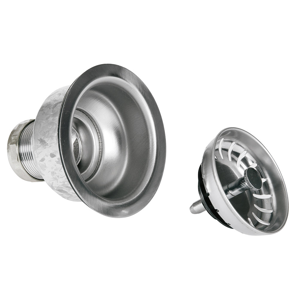 Stainless steel sink drain strainer with side threaded connection
