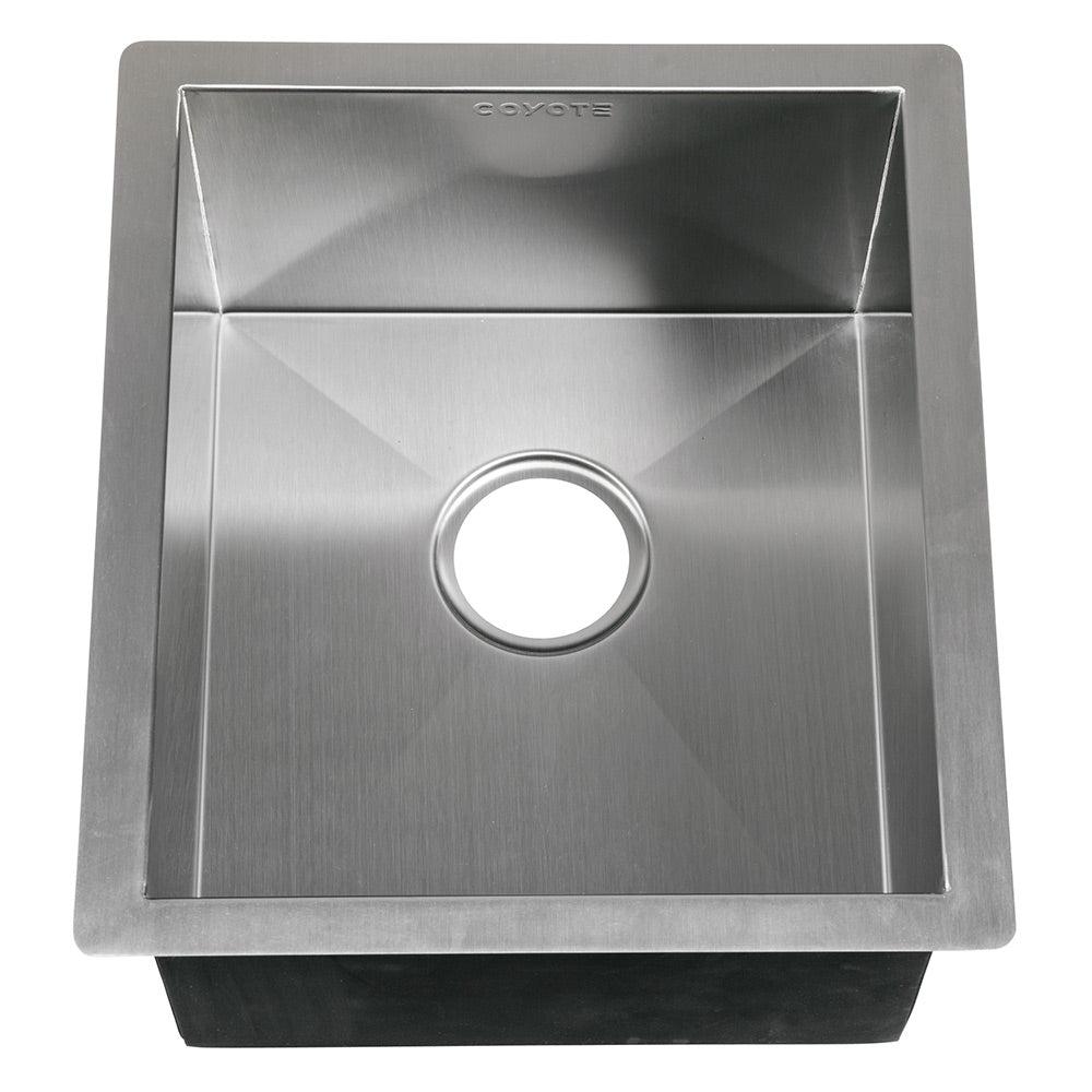 Universal-mount stainless steel drop-in sink with centered drain hole
