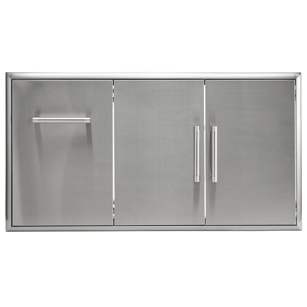 Coyote Stainless Steel Double Access Doors and Pull-Out Drawer Combo, 45-Inch