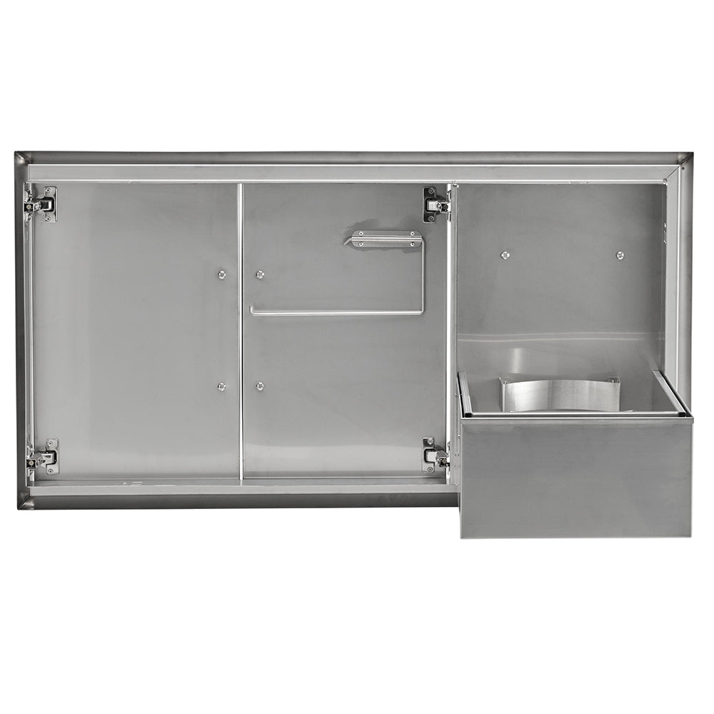 Coyote Stainless Steel Double Access Doors and Pull-Out Drawer Combo, 45-Inch