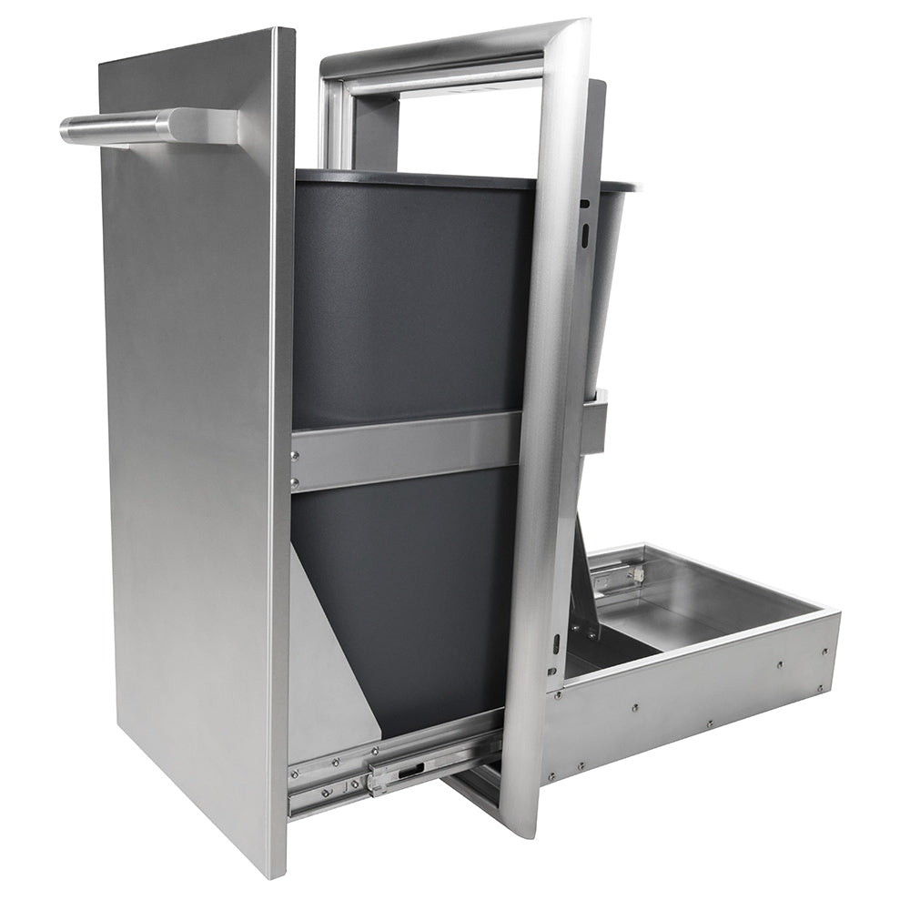 Coyote Stainless Steel Single Pull-Out Trash and Recycle Drawer, 14-Inch