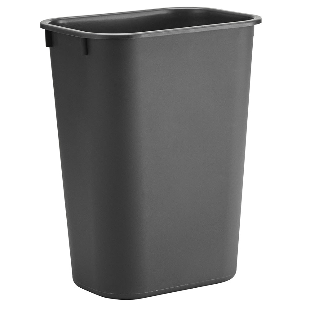 Single dark gray plastic waste bin with integrated rim