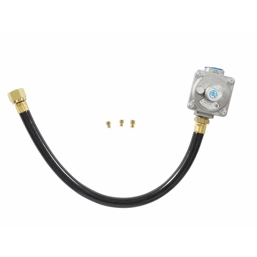Gas grill conversion kit hose with brass fittings and regulator