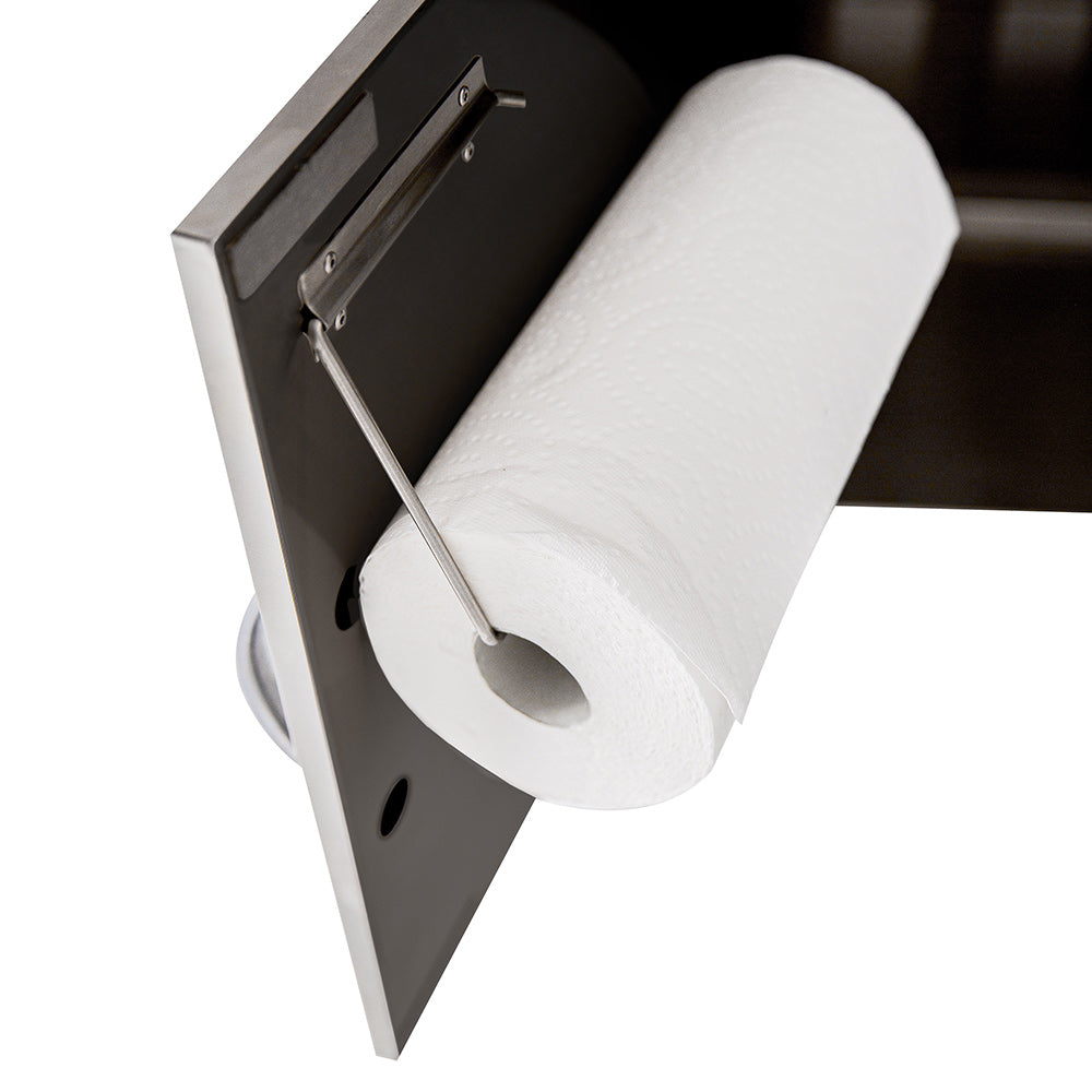 26-inch grill cart: rotating paper towel holder with roll