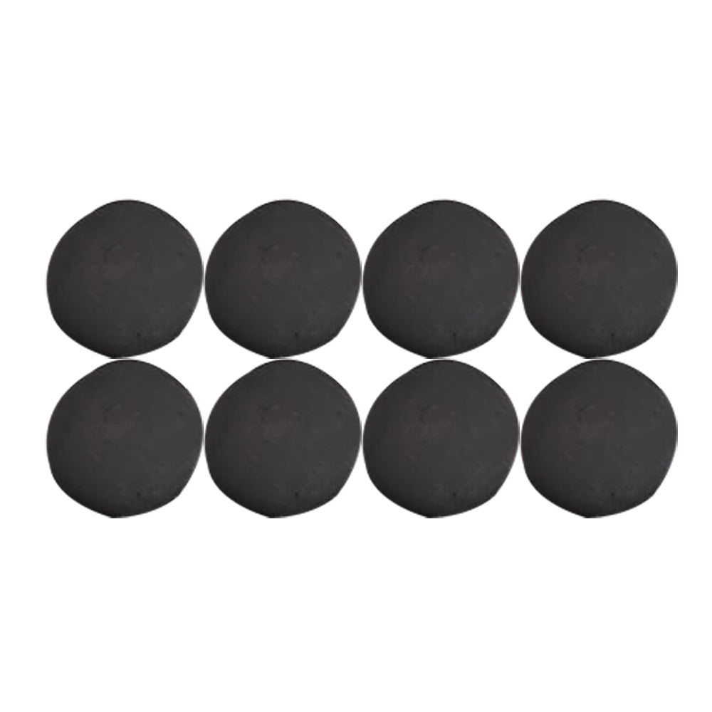 Set of eight black cannon balls for a fireplace, matte round spheres