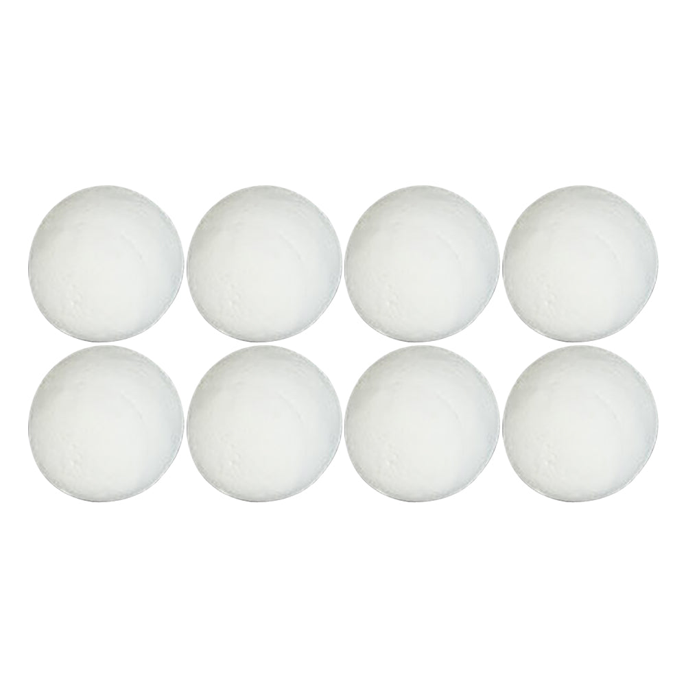 White 4-inch cannon balls, eight-pack for fireplace decor and heat