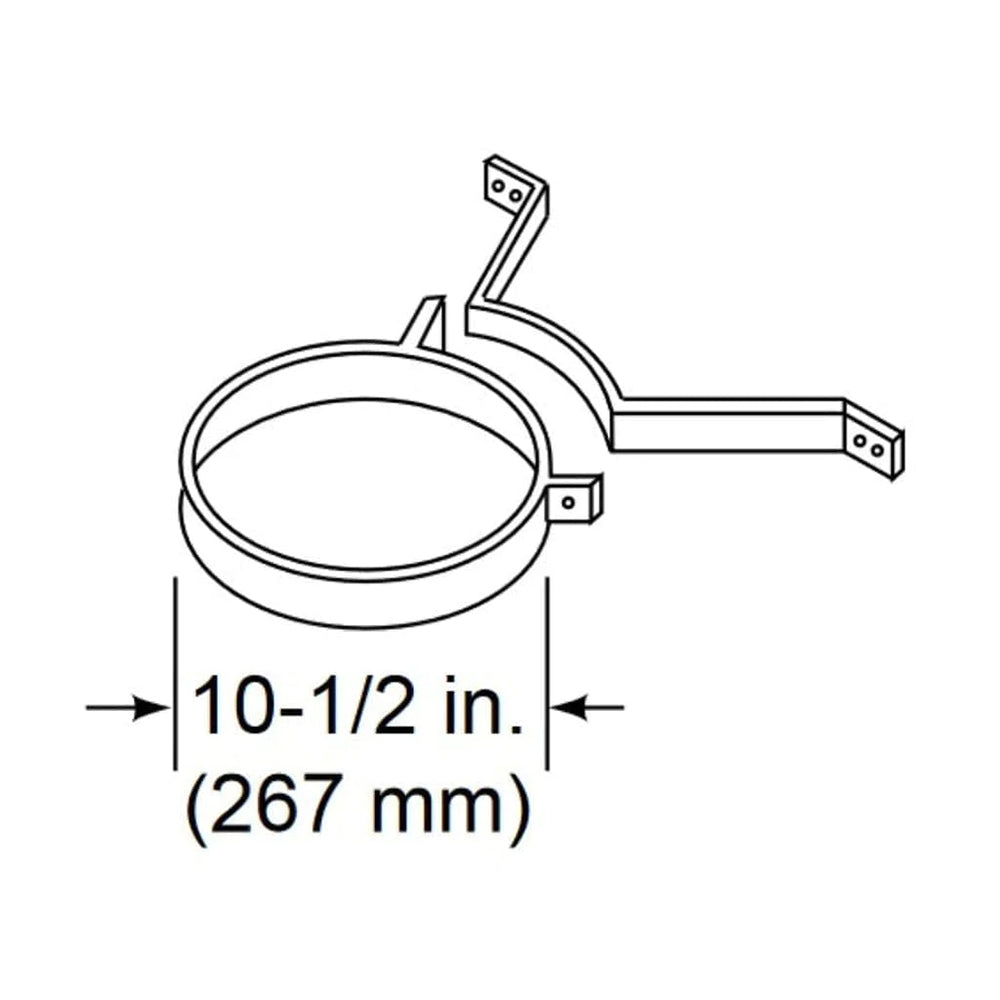 Chimney bracket set of 3, 10-1/2 in (267 mm) circular support with mounting arms