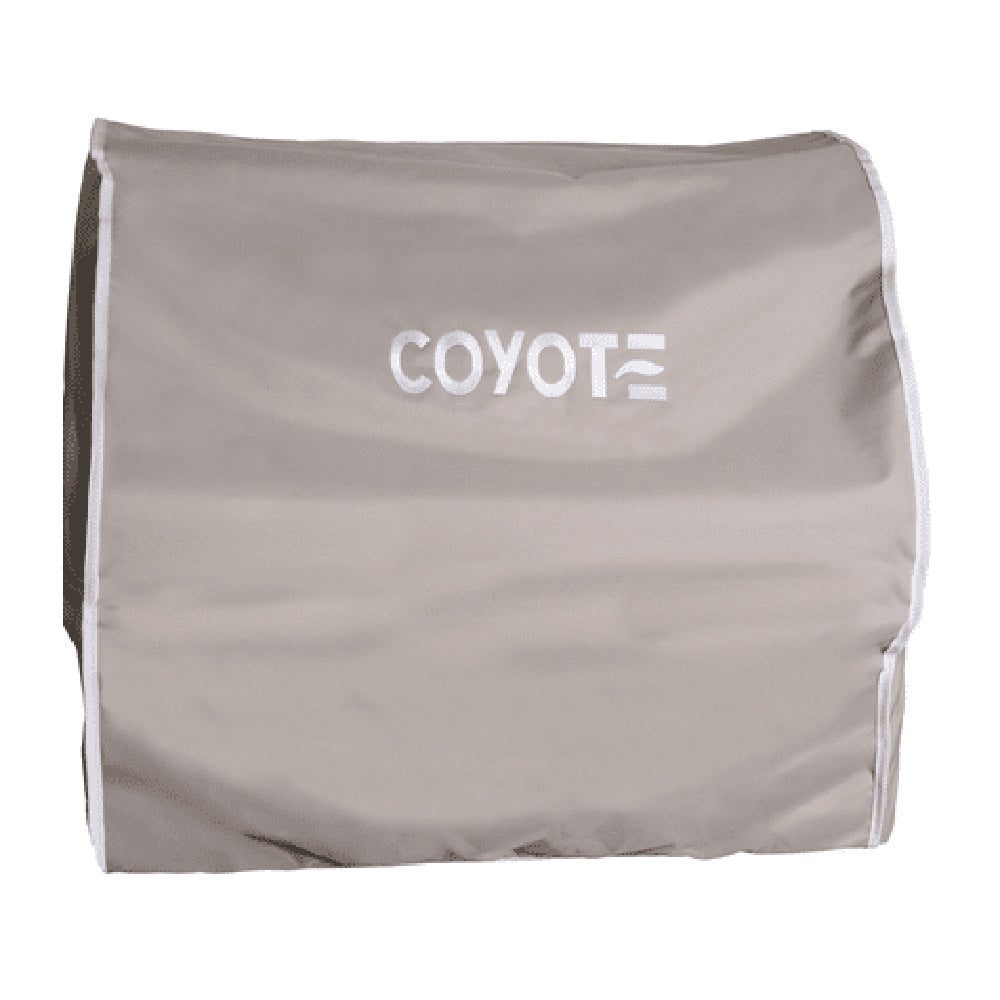 Coyote vinyl grill cover, light gray with Coyote logo, 34-inch built-in
