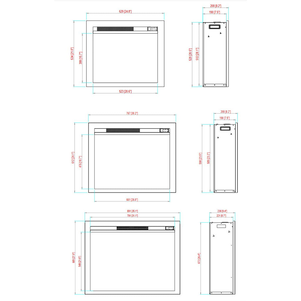 Amantii Fire and Ice Classic Built-In Electric Fireplace