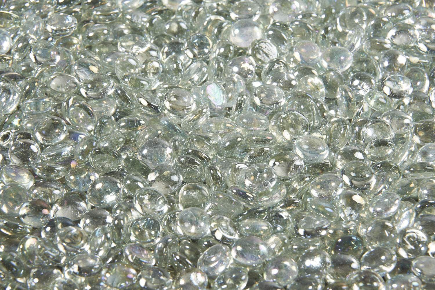 Fire glass gems, diamond crystal, clear transparent glass