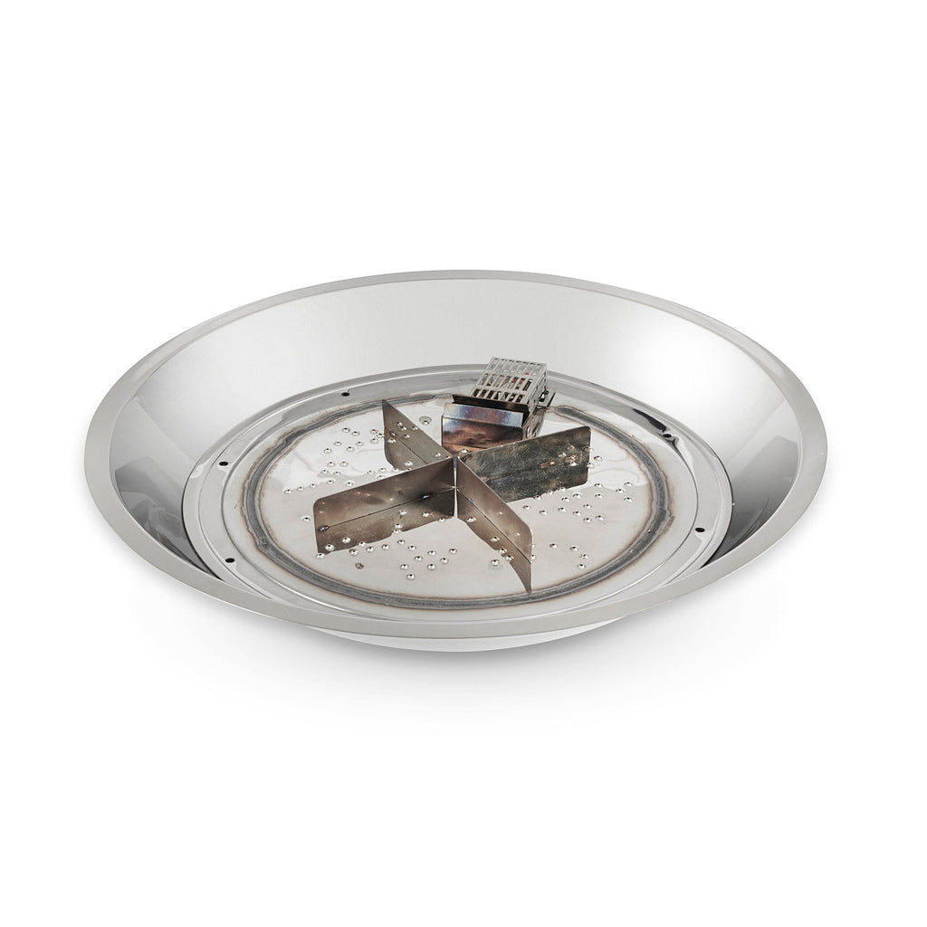 Round stainless steel fire pit burner kit with spark ignition cross-shaped center