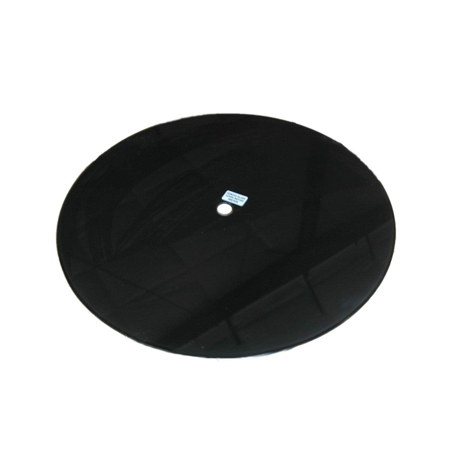 Round black glass burner cover with central opening for CF-20