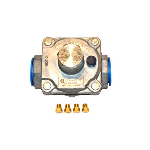 Gas conversion kit valve with brass fittings